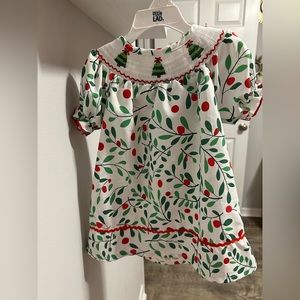Smocked Christmas tree dress